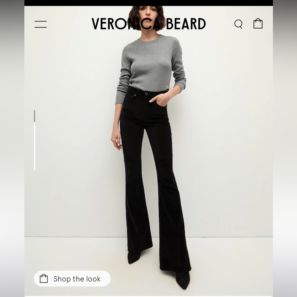 Veronica Beard Beverly Velvet Skinny Flare